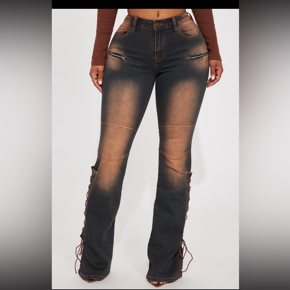 Fashion Nova Dark Wash Flare Jeans